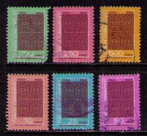 TURKEY Sc# O132 - O137 USED FVF Set6 Tile Numeric Values