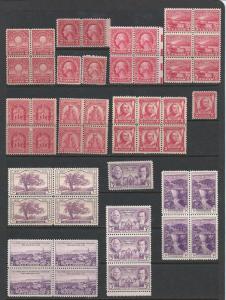 US MNH Wholesale lot 1930's issues, face $2.34, CV $41.40