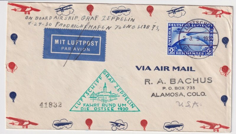 GERMANY C38 ZEPPELIN ON COVER INTERESTING USAGE! - CV75 