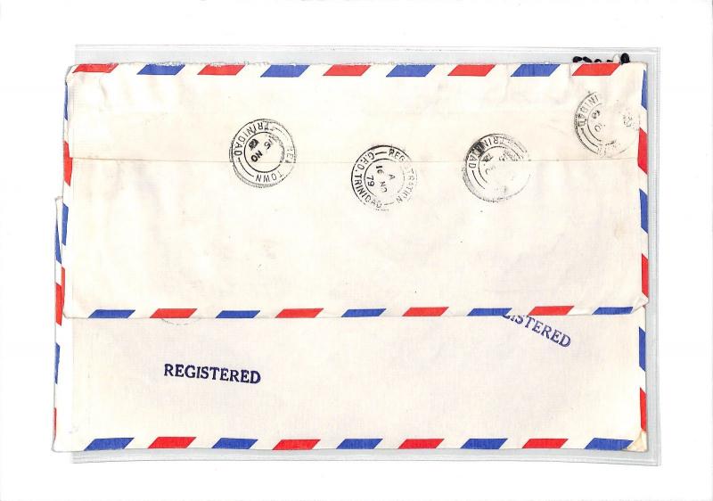 BT253 1979 Trinidad & Tobago *New Town* REGISTERED Commercial Air Mail Covers{2}