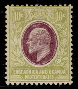 EAST AFRICA and UGANDA EDVII SG37, 10c lilac & pale olive, M MINT. Cat £13.