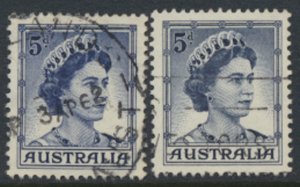 Australia SG 314 SC# 319/319a Types A and B (Sc Die I and II 1959 Used as per...