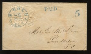 CSA 18XU8 Columbia SC Provisional on Embossed American Telegraph Co Cover LV6674