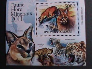 ​COMORO ISLANDS-2011-BEAUTIFUL LOVELY WILD ANIMALS MNH S/S VERY FINE