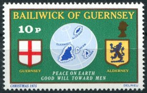 Guernsey  Sc#129 MNH, 10p multi, Christmas 1975: Peace on Earth, Good Will To...