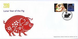 GB 2019 - Generic Smilers - Year of the Pig - Special Postmark Cover # 2 