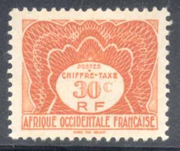 French West Africa ~ #J2 ~ Postage Due ~ MH