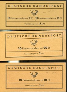 GERMANY BUNDESPOST LOT OF TWO  COMPLETE UNEXPLODED BOOKLETS MINT NEVER HINGED 