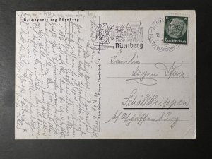 1937 Nazi Germany Postcard Cover Nuremburg to Schallbeingen