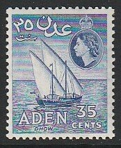 1953 Aden - Sc 52 - MH VF - 1 single - Dhow