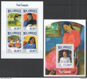 2013 Mozambique Art Paintings Paul Gauguin Kb+Bl ** St2538