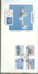 Samoa (Western Samoa) 675-678 1986 Transportation (set of four) issued for Ameripex (set of four) on an unaddressed, cacheted FD