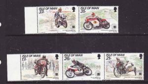 Isle of Man-Sc#472-6-unused NH set-Motorcycles-1991-