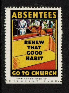 Absentees Renew that Good Habit and Go to Church, Hinged - S14015