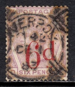 Great Britain - Scott #95 - Used - Ink bleed in cancel, remnant gum - SCV $150