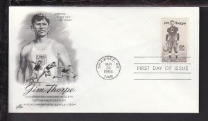 US 2089 Jim Thorpe 1984 Artcraft U/A FDC 