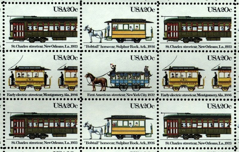 US Scott 2059-62 Street cars Mint NH sheet of 50  