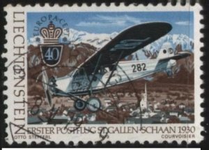 Liechtenstein 663 (used) 40rp airmail service, St. Gallen - Schaan (1978)