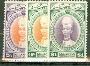 JE: Malaya Kelantan 29-31,36-9,41 mint; 32-5,40 used CV $138; scan shows only...