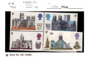 Great Britain, Postage Stamp, #589-594 Mint LH, 1969 Cathedral (AF)