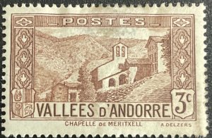 French Andorra *MH* #25 DG Single Chapel of Meritxell SCV $.90 L33