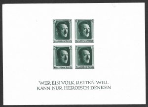 Doyle's_Stamps: M1937 German A. Hitler Semi-Postal Sheet Scott #B103* VLH