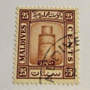 MALDIVES  Sc# 17 Θ used, architecture postage stamp, Fine +