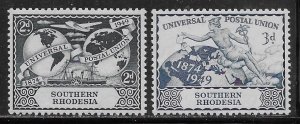 Southern Rhodesia Scott #'s 71 - 72 MH