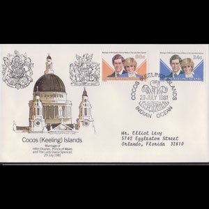 COCOS IS. 1981 - FDC - 73-4 Royal Wedding