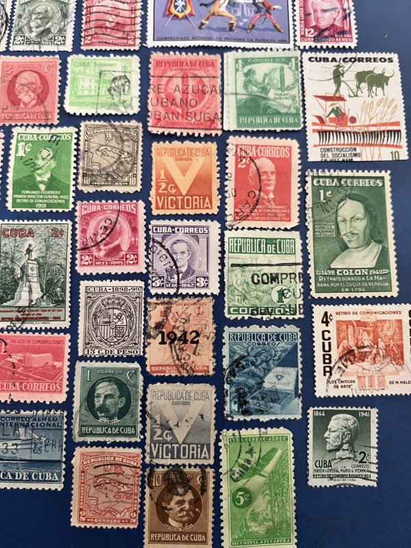 50 Stamp CUBA Fun Pack // Lot of 50 Different Cuban Stamps // Used