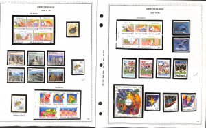 New Zealand Stamp Collection on 10 Minkus Specialty Pages Mint NH, 1991-1992