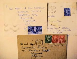 GREAT BRITAIN US MOVIE STARS BOB HOPE,LOU COSTELLO & HUTTON EACH ONCE OWNED 1 OF