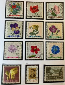 Poland 1967 meadow flowers stamp day Reymont Katowice Memorial USED 