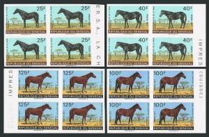 Senegal 338-341 imperf blocks/4,MNH.Michel 448B-449B,458B-459B. Horses,1971.