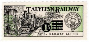 (I.B) Talyllyn Railway : Uprated Letter Stamp 1/- on 11d OP