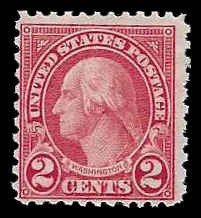 PCBstamps   US # 579  2c Washington, carmine, MNH, (2)