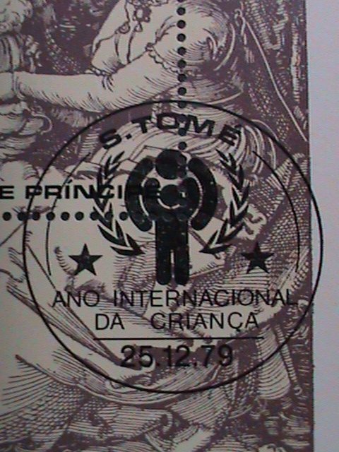 ​ST.THOMAS 1979 SC#527 CHRISTMAS PAINTING-VIRGIN & THE CHILD-CTO- S/S VF