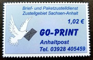 Germany Private Post Anhaltpost Dove Go Print 2005 Bird Peace Mail (stamp) MNH