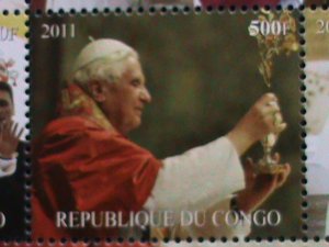 CONGO -2011  POPE VISTING-MNH S/S VERY FINE WE SHIP TO WORLD WIDE AND COMBINE