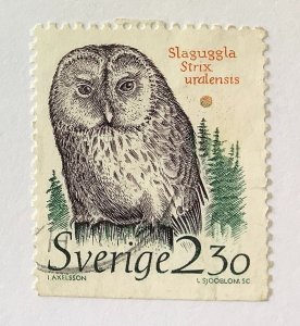 Sweden 1989 Scott 1724 used - 2.30kr,  Animals in Threatened Habitats, Ural Owl