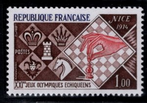 FRANCE Scott 1413 MH* Chess Olympiad stamp 1974