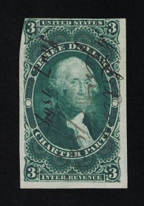 EXCELLENT GENUINE SCOTT #R85a F-VF 1862-71 GREEN 1ST ISSUE CHARTER PARTY #18549