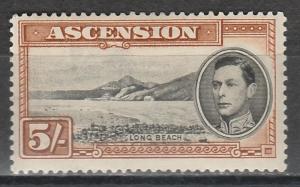 ASCENSION 1938 KGVI LONG BEACH 5/- PERF 13.5