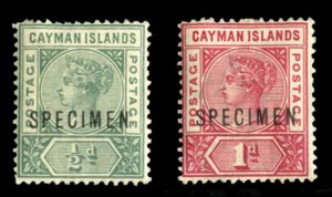 Cayman Islands #1-2S (SG 1-2s) Cat£170, 1900 Victoria, set of two, overprint...