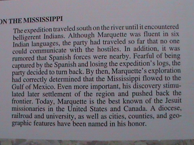 ​UNITED STATES-1998 SC#3209a FDC  MARQUETTE ON THE MISSISSIPPI MINT VERY FINE