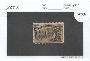 10c Columbian, Sc #237, MH (49954)