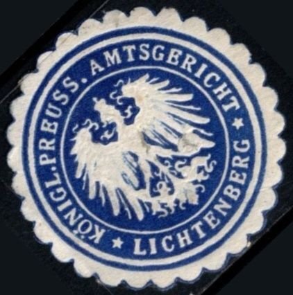 Vintage Germany Letter Seal Prussian District Court Of Lichtenberg