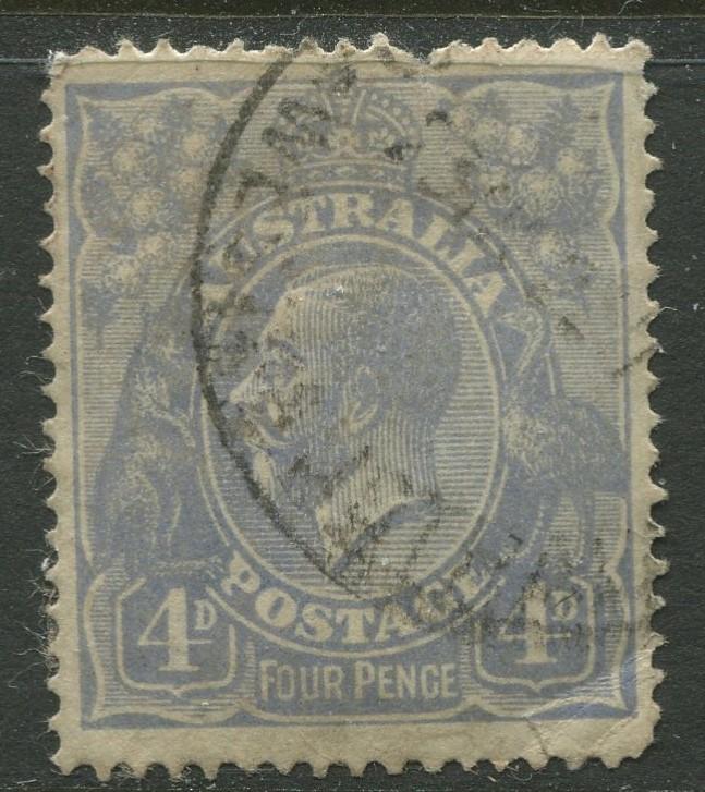 Australia - Scott 33 - KGV Head -1922 - Used - Wmk- 9 - 4p Stamp