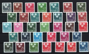 Sweden Three-crown type complete MNH set Czeslaw Slania