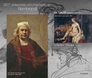 St Thomas - 2019 Artist Rembrandt - Stamp Souvenir Sheet - ST190203b